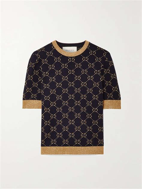 gucci metallic jacquard knit sweater|gucci color sweater.